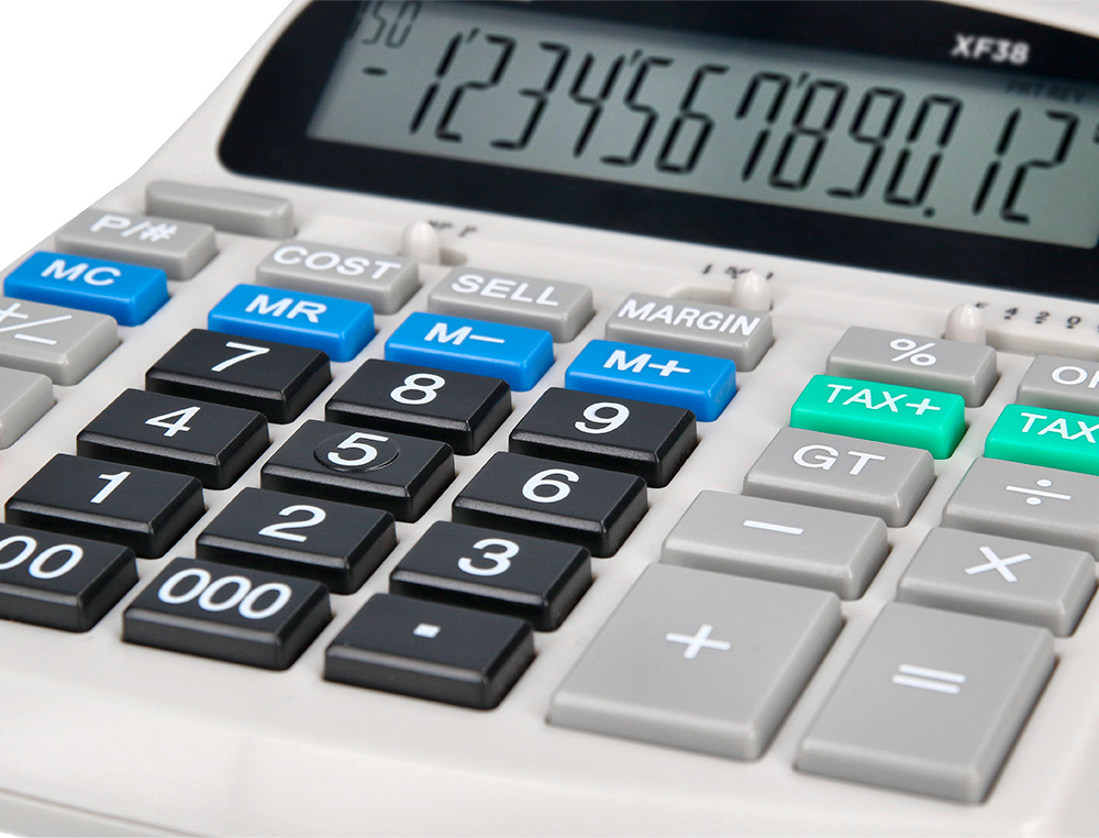 CALCULATRICE LIDERPAPEL IMPRIMANTE PROFESSIONNELLE BICOLORE 12 CHIFFRES 225X158X56MM COLORIS BLANC