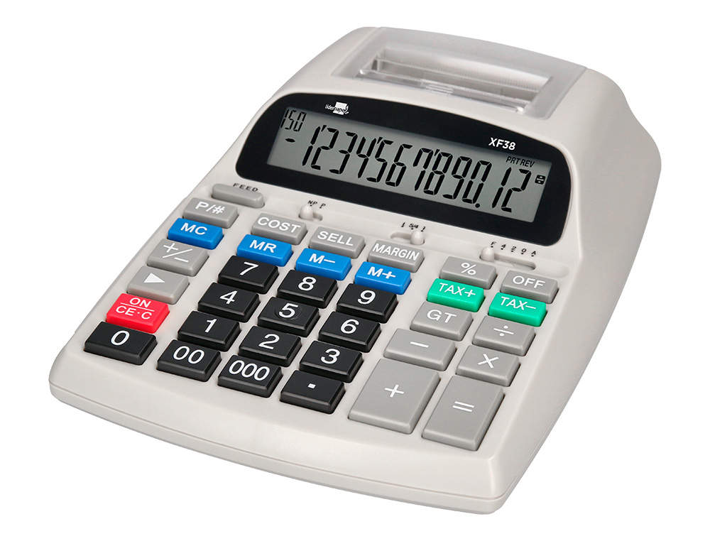 CALCULATRICE LIDERPAPEL IMPRIMANTE PROFESSIONNELLE BICOLORE 12 CHIFFRES 225X158X56MM COLORIS BLANC