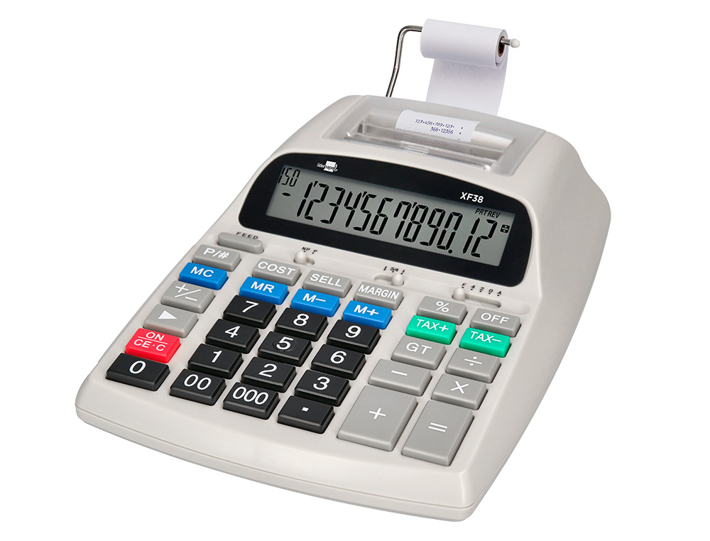 CALCULATRICE LIDERPAPEL IMPRIMANTE PROFESSIONNELLE BICOLORE 12 CHIFFRES 225X158X56MM COLORIS BLANC