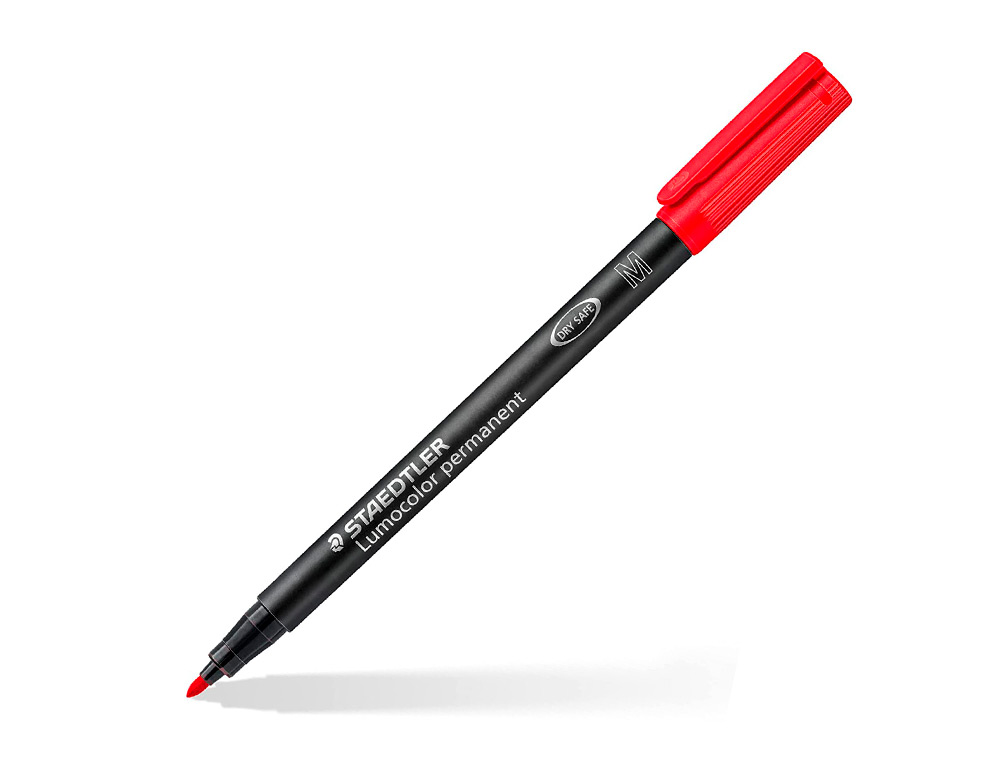 MARQUEUR STAEDTLER PERMANENT DRY SAFE LUMOCOLOR 317 POINTE MOYENNE 1MM COLORIS ASSROTIS ETUI DE 10 FEUTRES
