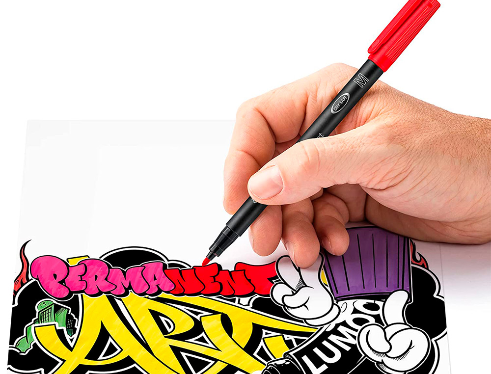 MARQUEUR STAEDTLER PERMANENT DRY SAFE LUMOCOLOR 317 POINTE MOYENNE 1MM COLORIS ASSROTIS ETUI DE 10 FEUTRES