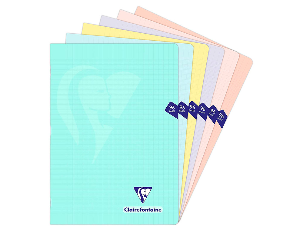 CAHIER PIQU MIMESYS A4 COULEURS PASTEL GRANDS CARREAUX 21X29,7CM 96 PAGES