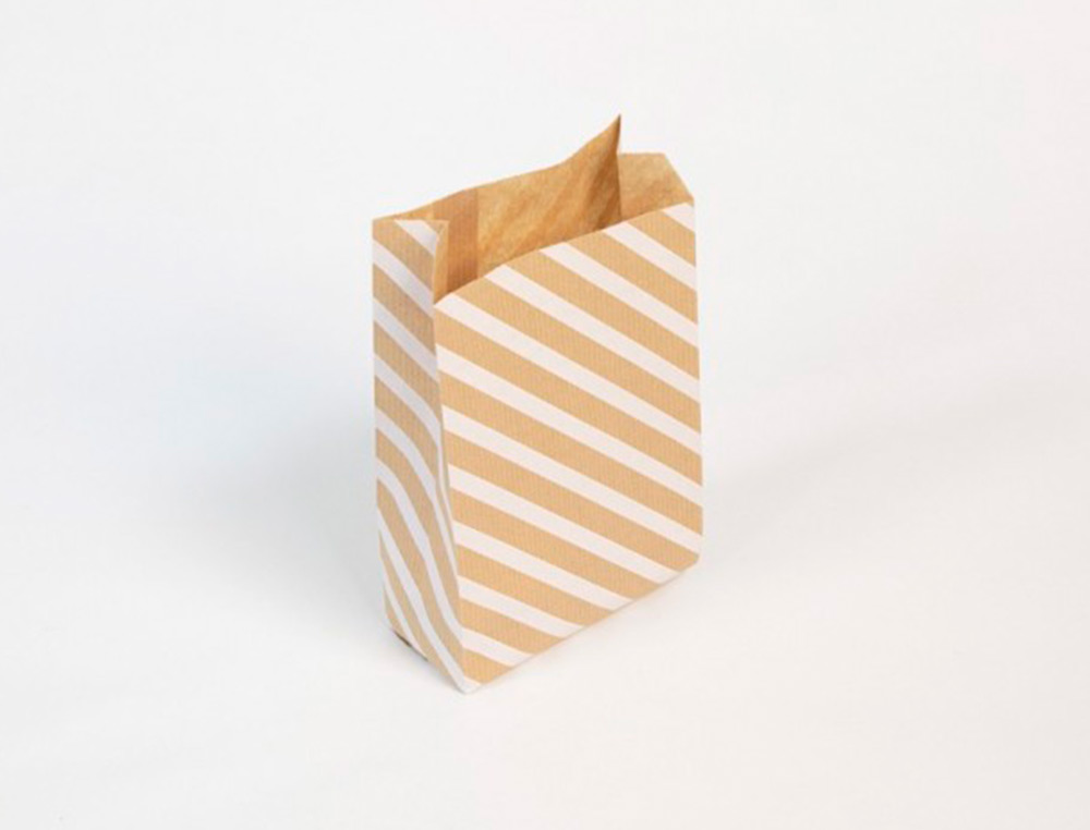 POCHETTES KRAFT RAYURES BLANCHES 50G/M 11X21+5 CM SACHET DE 50 UN