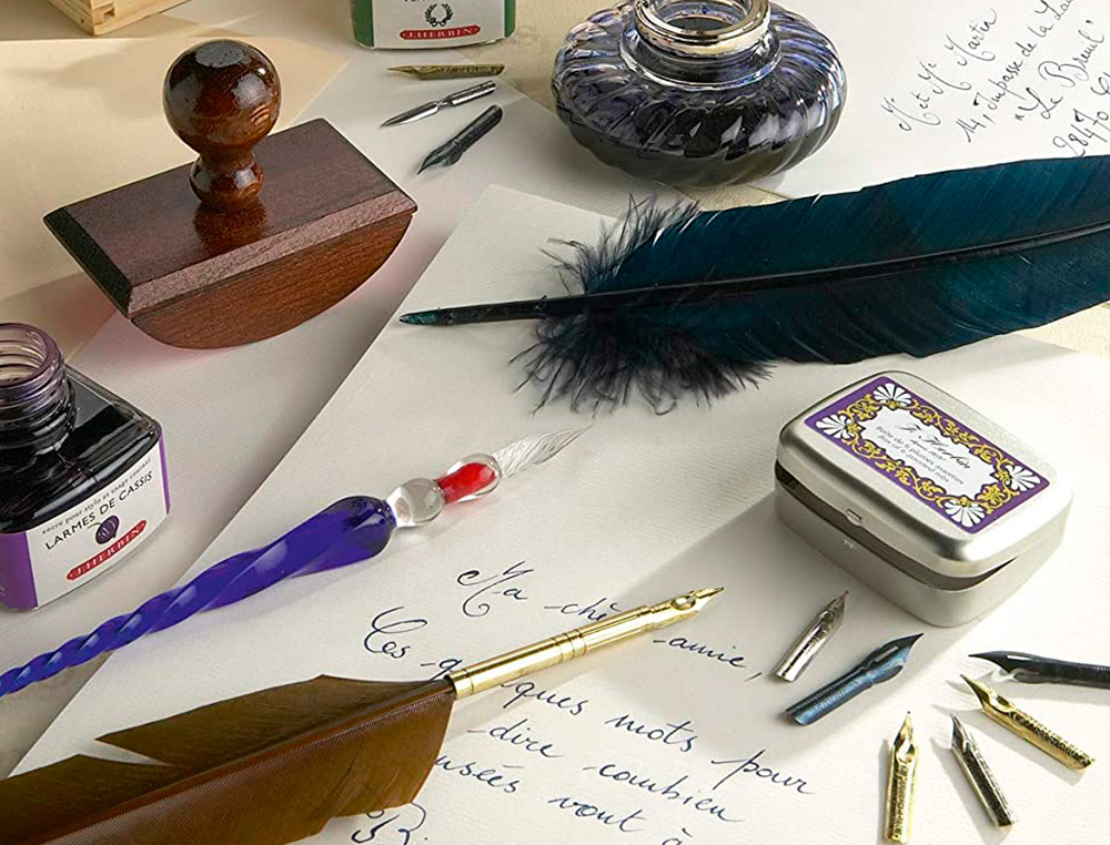 FLACON D'ENCRE J.HERBIN ROUGE CAROUBIER 30ML