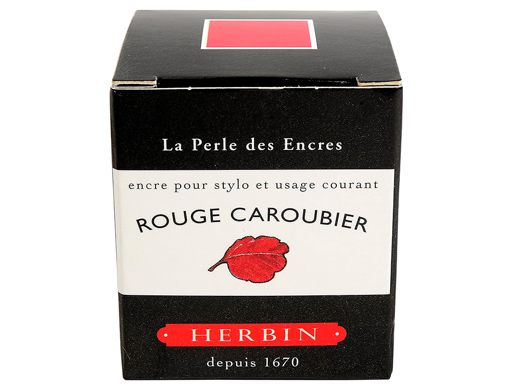 FLACON D'ENCRE J.HERBIN ROUGE CAROUBIER 30ML