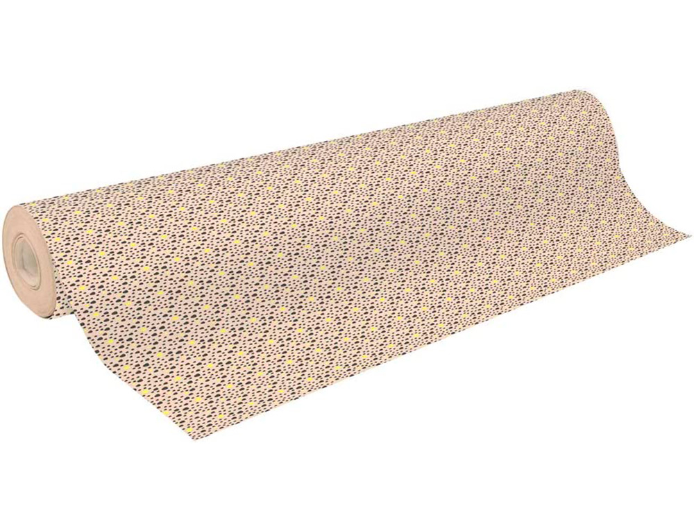 ROULEAU PAPIER CADEAU KRAFT AUX MOTIFS CLAIREFONTAINE P PINS FLUOS 50M X 0,70M 70G.