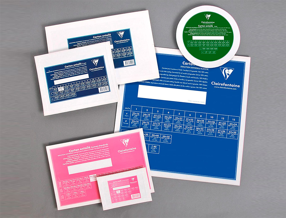 CARTON PEINDRE CLAIREFONTAINE COTON BLANC 40X40CM 3MM
