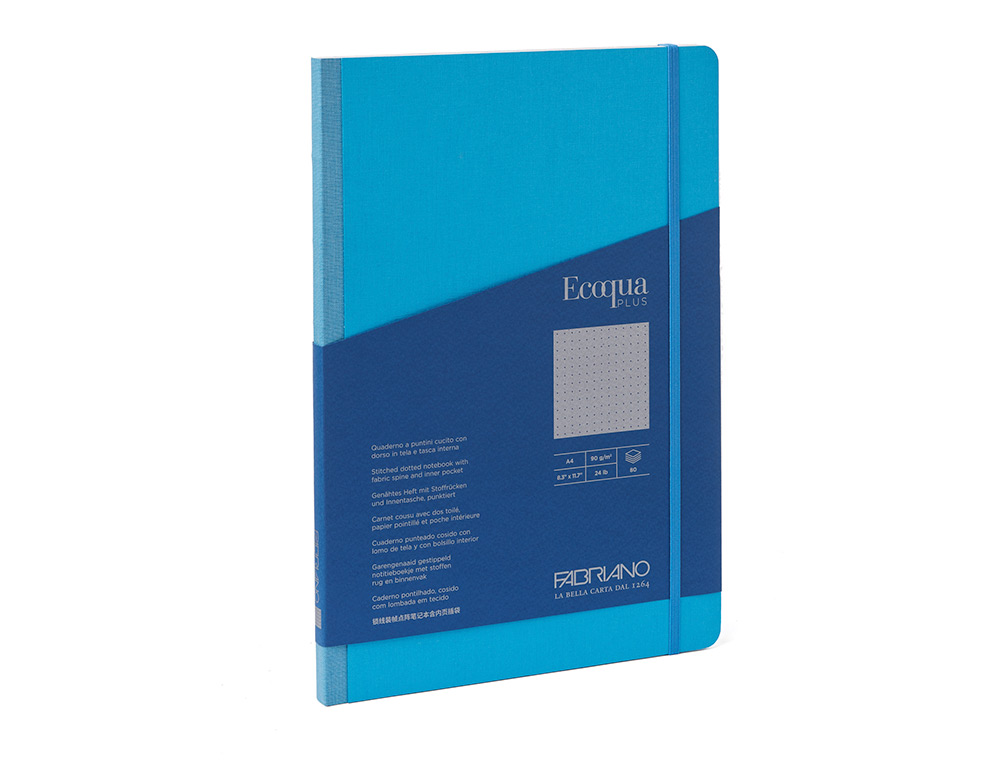 CARNET EQ PLUS FABRIANO A5 LIGN E TURQUOISE 90G 80F