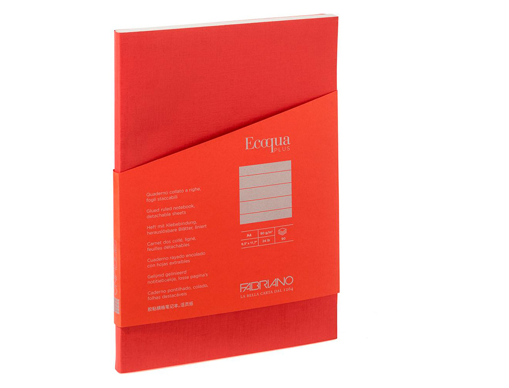 CARNET EQ PLUS FABRIANO A5 LIGN E ROUGE 90G 80F