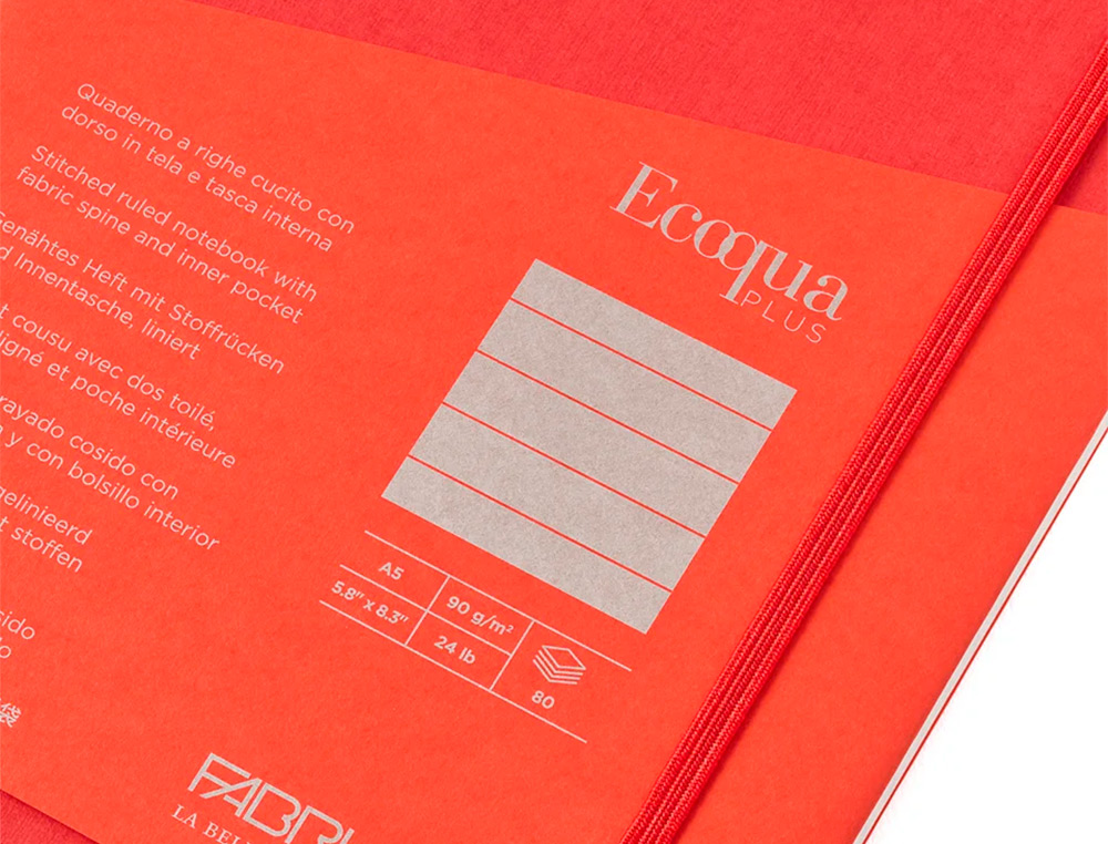 CARNET EQ PLUS FABRIANO A5 LIGN E ROUGE 90G 80F