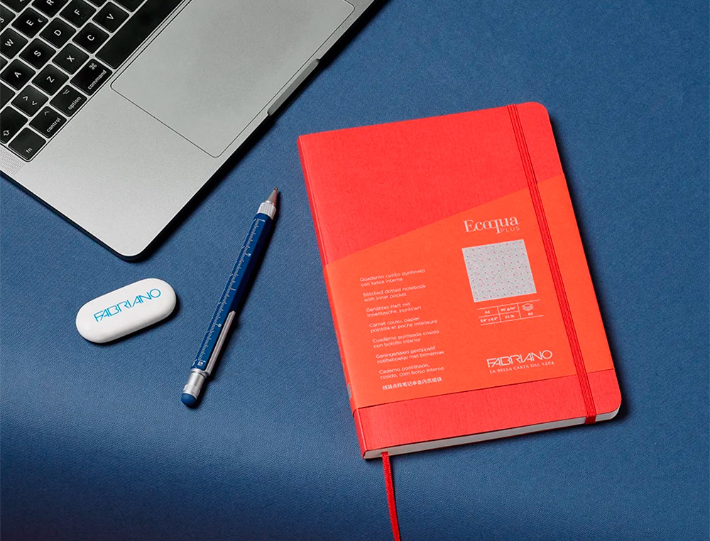 CARNET EQ PLUS FABRIANO A5 LIGN E ROUGE 90G 80F