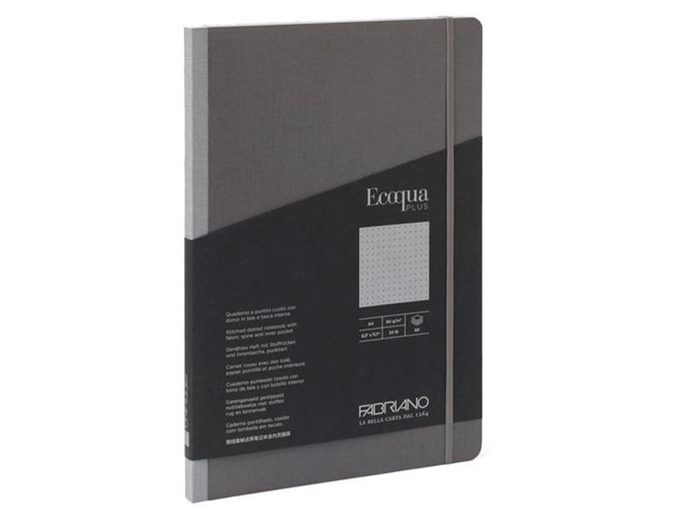 CARNET EQ PLUS FABRIANO A5 LIGN E GRIS ANTHRACITE 90G 80F