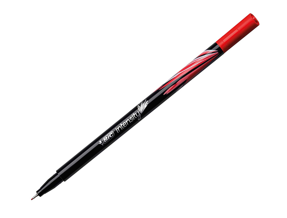 STYLO FEUTRE BIC INTENSITY POINTE FINE CORPS NOIR VERNI COULEURS ROUGE LOT 12 UNITES