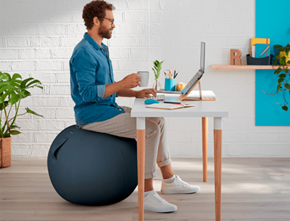 BALLON D'ASSISE ERGONOMIQUE LEITZ ERGO COSY ACTIVE GRIS   65CM DIAMETRE