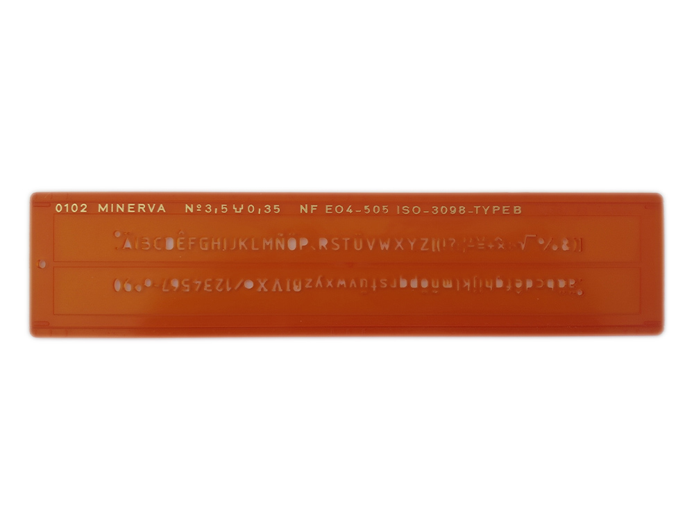 TRACE-LETTRES MINERVA TRACAGE TECHNIQUE 3.5MM ORANGE