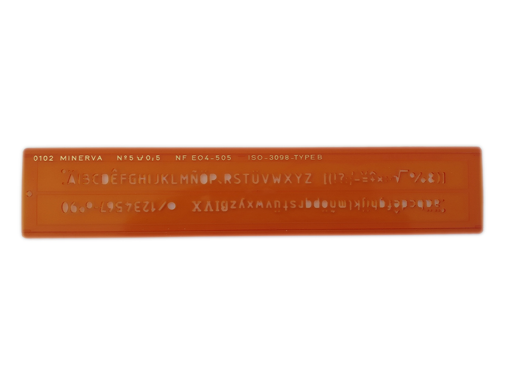 TRACE-LETTRES MINERVA TRACAGE TECHNIQUE 5MM ORANGE