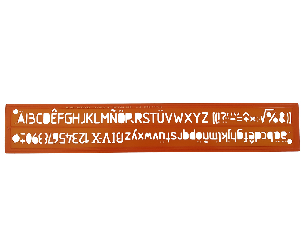 TRACE-LETTRES MINERVA TRACAGE TECHNIQUE 14MM ORANGE
