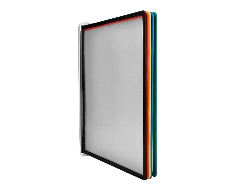PUPITRE MURAL LIDERPAPEL EN PLASTIQUE A4 10 POCHES DE COLORIS ASSORTIS