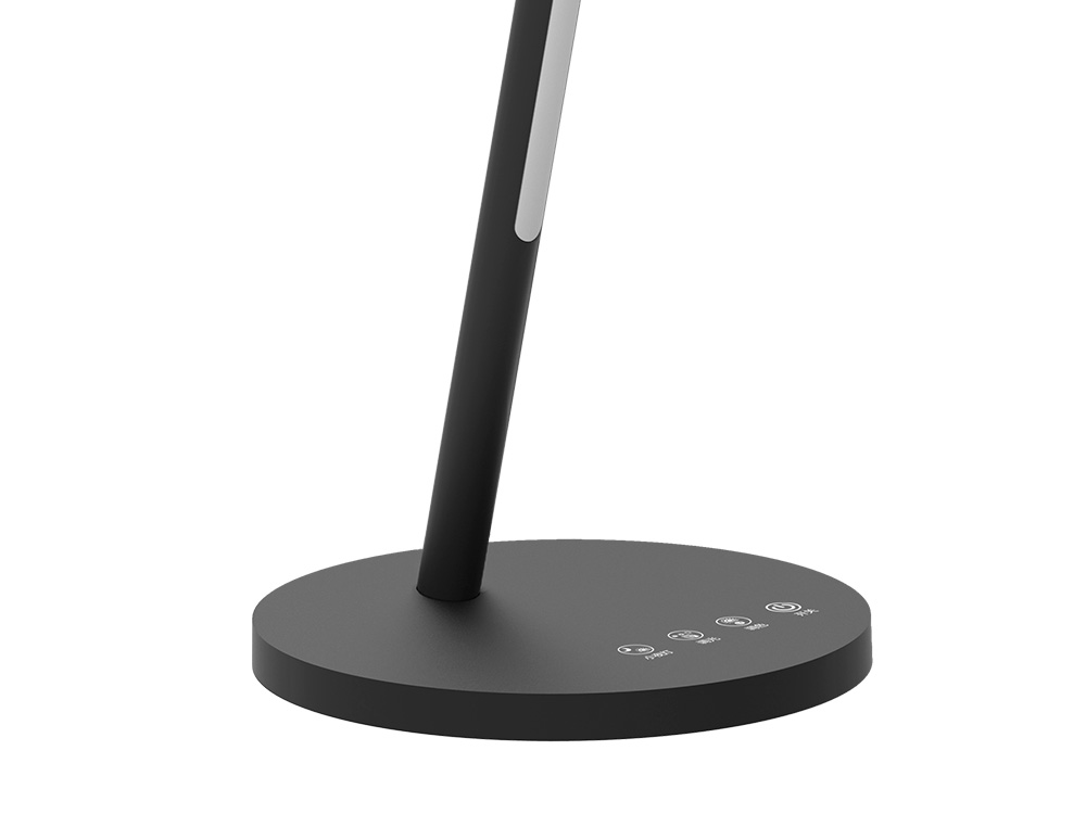 LAMPE DE BUREAU Q-CONNECT ABS TACTILE 6W 32 LED CCT 3000K-6300K 360LM E=1000LUX COLORIS NOIR
