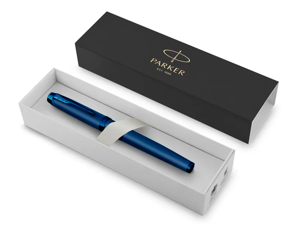 STYLO ROLLER PARKER IM MONOCHROME BLEU POINTE FINE ENCRE BLEU ETUI CADEAU