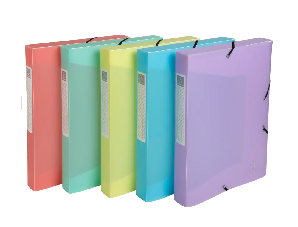 BOITE DE CLASSEMENT EXACOMPTA GAMME CHROMALINE PASTEL POLYPROPYLENE A4 240X320MM DOS 40MM.