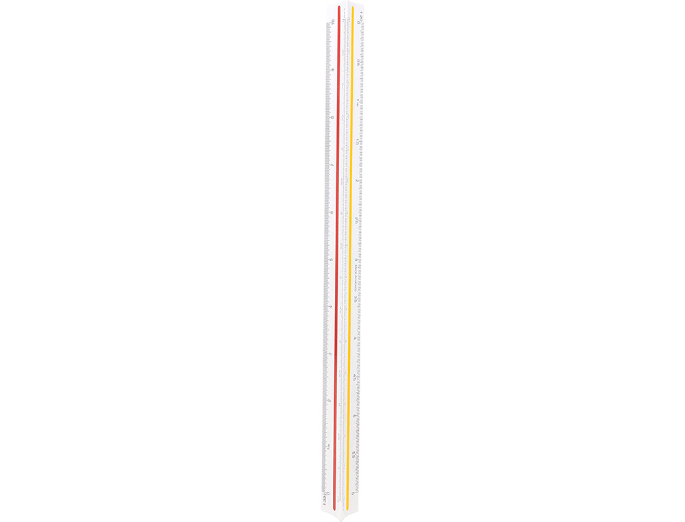 REGLE A ECHELLES MAPED ABS 1COULEUR SUR CHAQUE FACE ETUI DE PROTECTION 1/20 - 1/25 - 1/33,33 - 1/50 - 1/75 - 1/100
