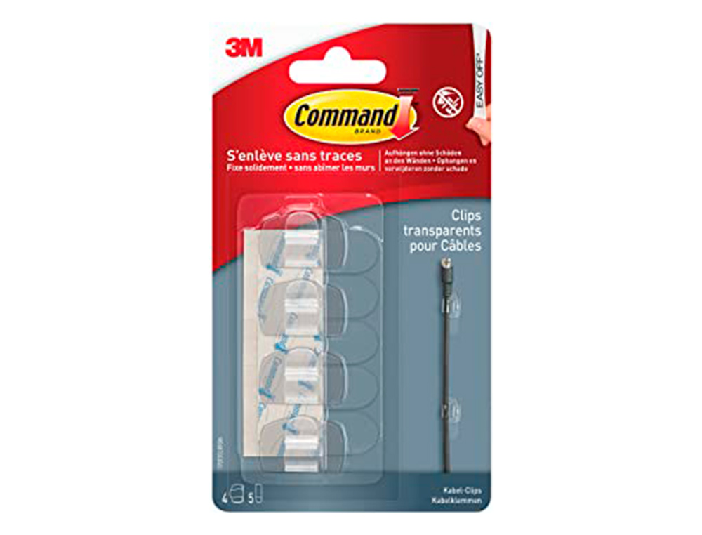 CROCHET COMMAND ACCROCHE TABLEAU 4 CROCHET ET 5 LANGUETTES TRANSPARENT