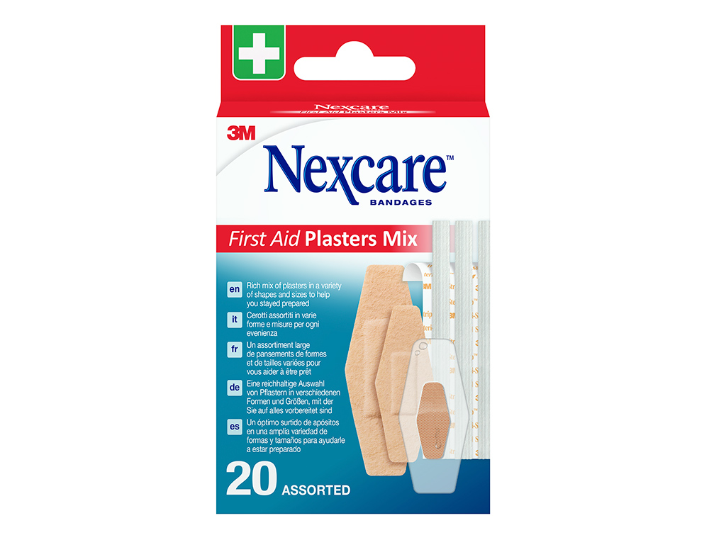 PANSEMENT NEXCARE PREMIERS SOINS MIXTES ASSORTIMENT BOITE 20 UNITES 6282945