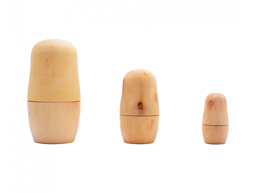 JEU DE POUPEES RUSSES SODERTEX EN BOIS 3 PIECES     80X60X40MM 1 COLORIS