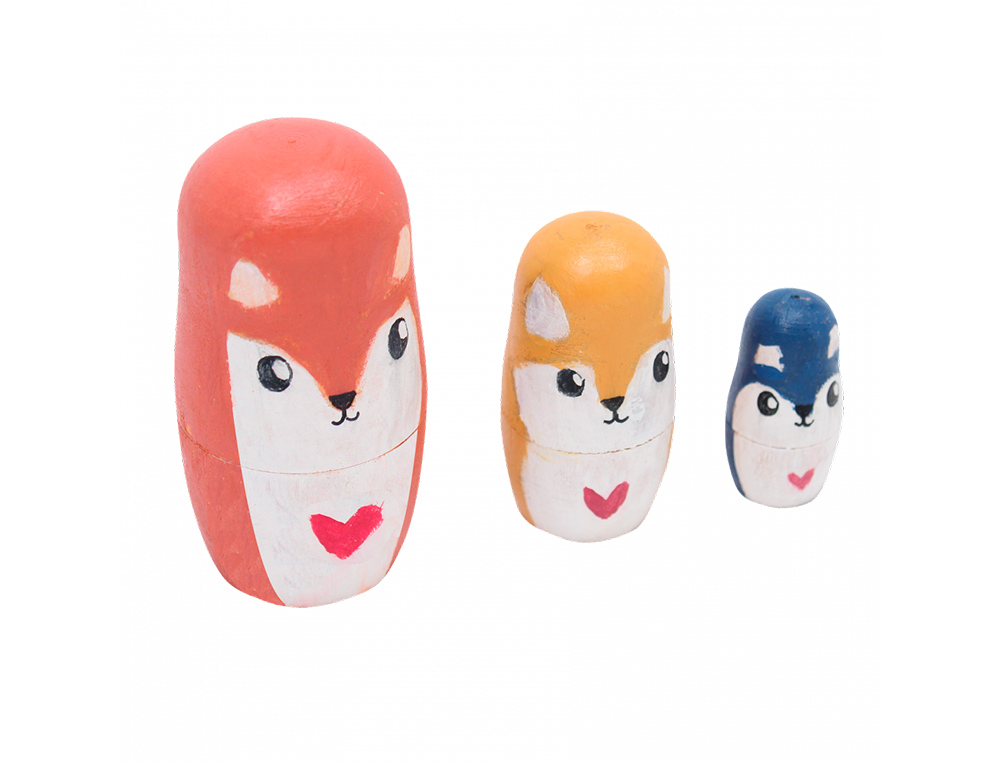 JEU DE POUPEES RUSSES SODERTEX EN BOIS 3 PIECES     80X60X40MM 1 COLORIS