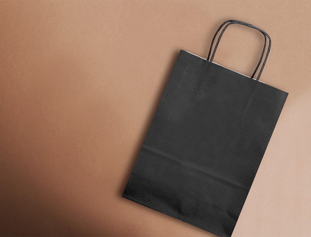 SAC PAPIER Q-CONNECT CELLULOSE L ANSE TORSADEE 320X400X14MM COLORIS NOIR