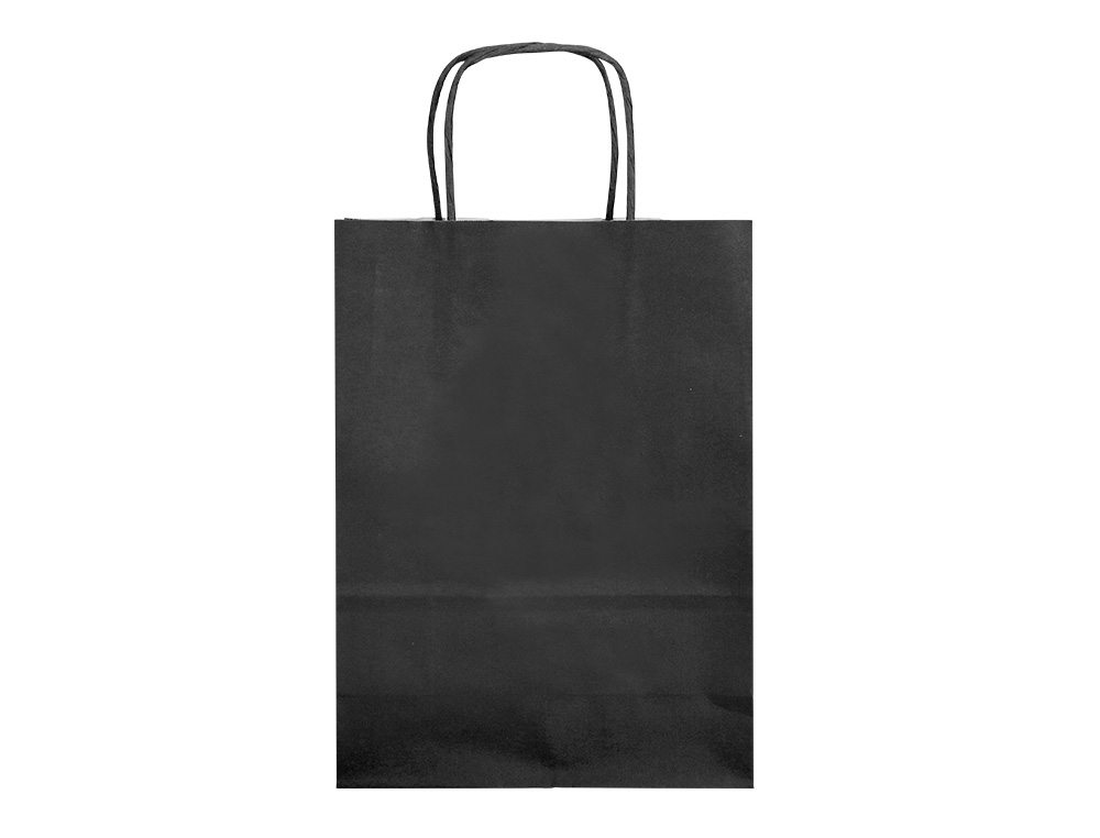 SAC PAPIER Q-CONNECT CELLULOSE L ANSE TORSADEE 320X400X14MM COLORIS NOIR