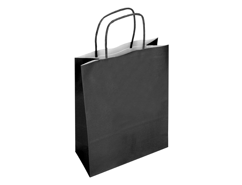 SAC PAPIER Q-CONNECT CELLULOSE L ANSE TORSADEE 320X400X14MM COLORIS NOIR