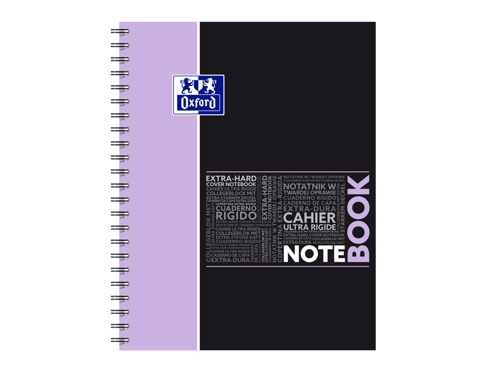 CAHIER OXFORD SMART SPIRALE 4 TROUS 230X297MM 160 PAGES OPTIK PAPER 5X5 COLORIS INTENSE ASSORTIS LOT 20
