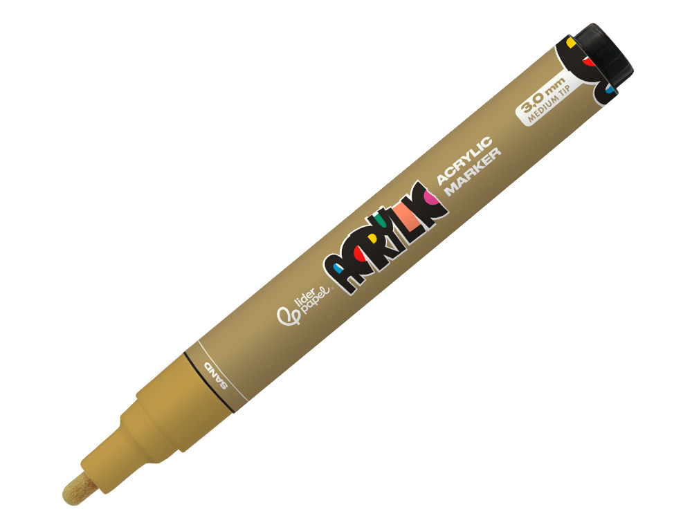 MARQUEUR LIDERPAPEL ACRYLIQUE BASE EAU TOUS SUPPORT POINTE RONDE 3MM COLORIS MARRON CLAIR
