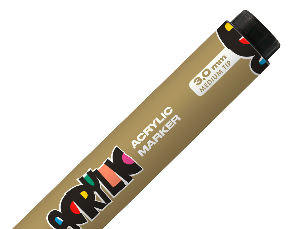 MARQUEUR LIDERPAPEL ACRYLIQUE BASE EAU TOUS SUPPORT POINTE RONDE 3MM COLORIS MARRON CLAIR