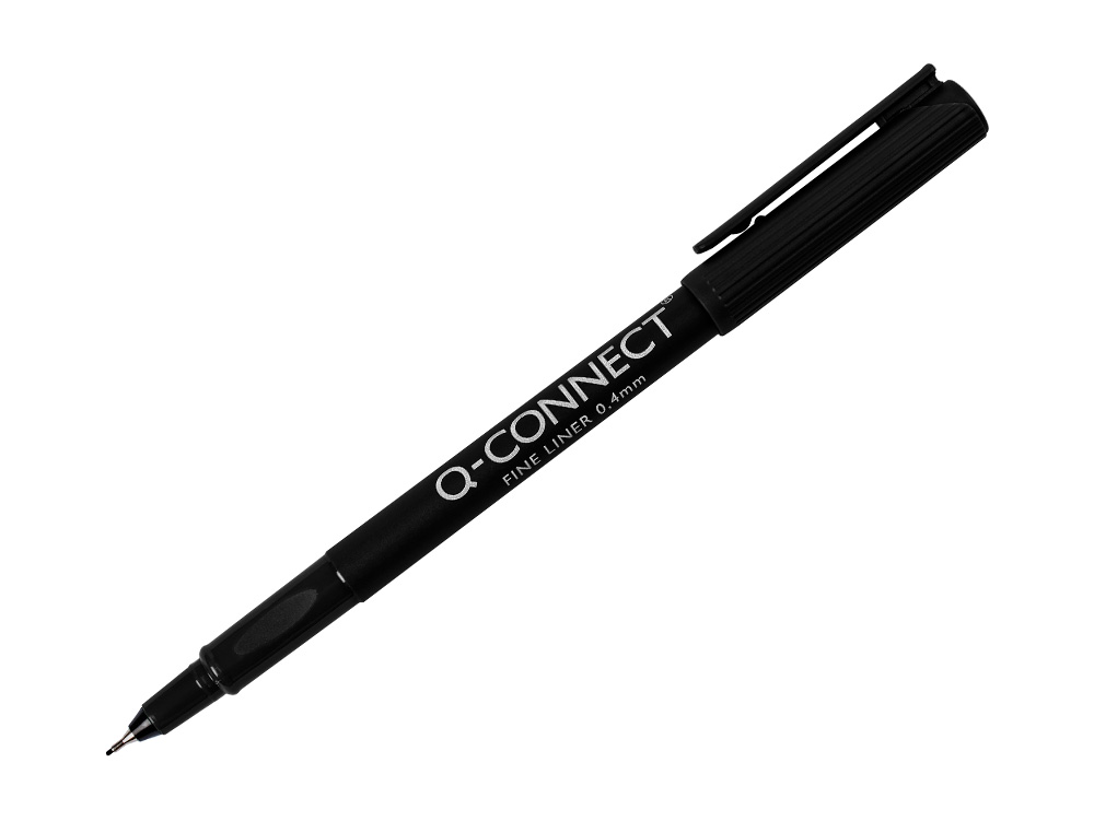 STYLO-FEUTRE Q-CONNECT ÉCRITURE FINE 0.4MM POINTE EXTRA-FINE CORPS COULEUR ENCRE NOIR