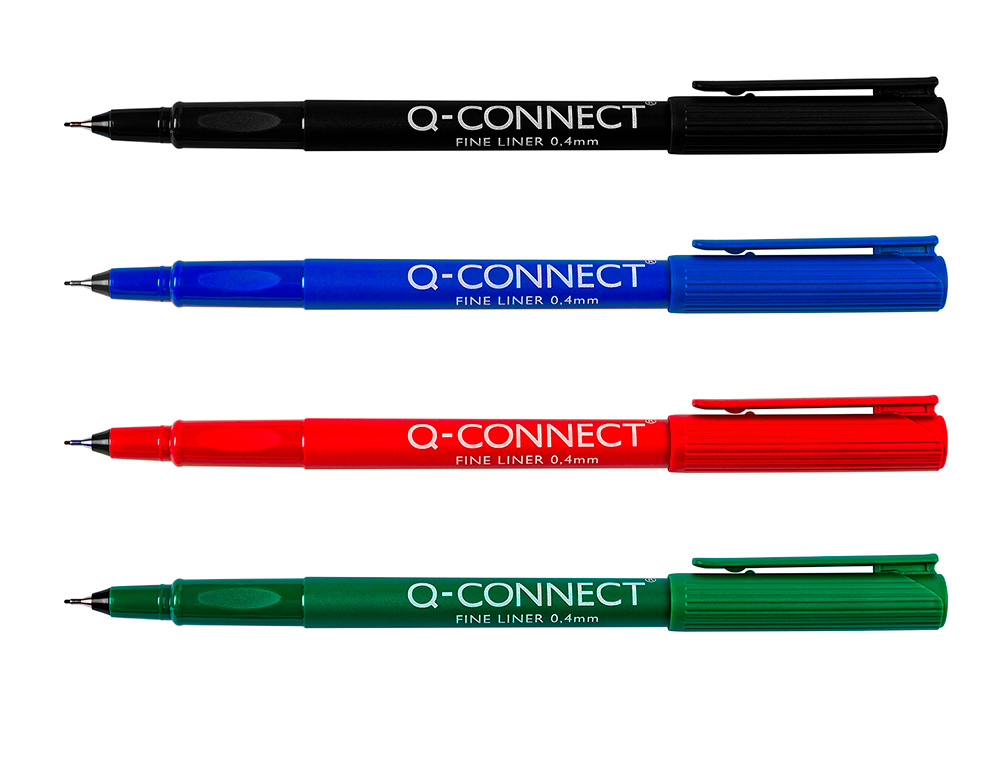 STYLO-FEUTRE Q-CONNECT ÉCRITURE FINE 0.4MM POINTE EXTRA-FINE CORPS COULEUR ENCRE NOIR