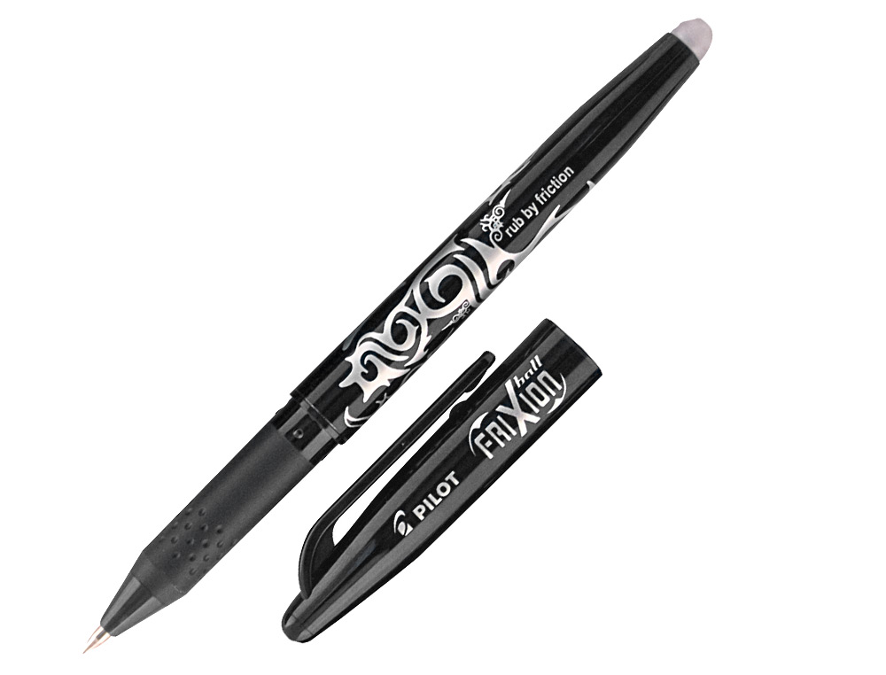 ROLLER PILOT FRIXION BALL ÉCRITURE MOYENNE 0.7MM ENCRE EFFAÇABLE GRIP PRÉHENSION RECHARGEABLE GOMME SERTIE COLORIS NOIR