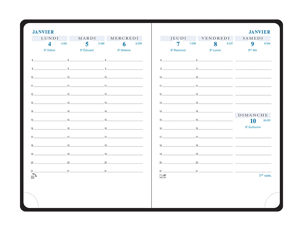 AGENDA EXACOMPTA POCHE HORIZON 15 SEMAINIER BARBARA COUVERTURE AMOVIBLE 1 SEMAINE 2 PAGES 105X155MM COLORIS ASSORTIS