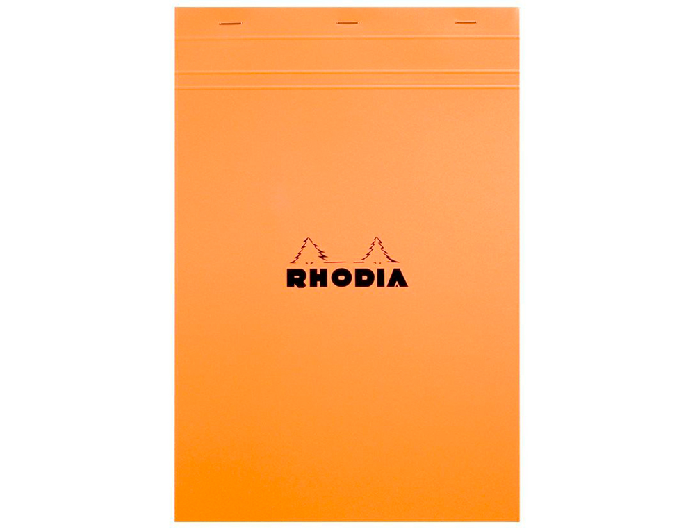 BLOC BUREAU RHODIA A7+ PAPIER VÉLIN SURFIN COUVERTURE ENDUITE ENVELOPPANTE 85X120MM 80F DÉTACHABLES 80G 5X5MM ORANGE