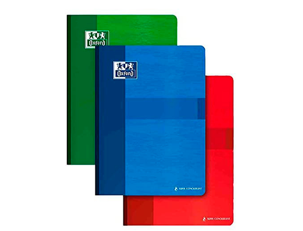 CAHIER OXFORD BROCHURE SOUPLE OPTIK PAPER COUVERTURE PELLICULÉE LAVABLE A4+ 24X32CM 192 PAGES 90G 5X5MM