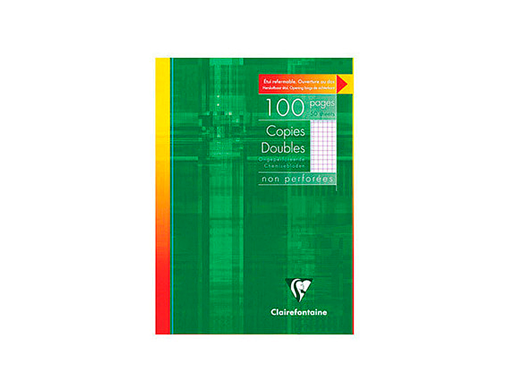 COPIE DOUBLE CLAIREFONTAINE A4 210X297MM PAPIER VLIN VELOUT 100P 90G 5X5MM NON PERFORES TUI VERNI