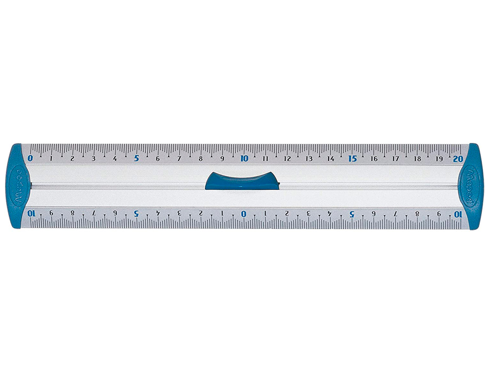 RÈGLE MAPED 20CM DOUBLE DÉCIMÈTRE EMBOUTS PROTECT SYSTEM ANTI-BRUIT ALUMINIUM ANODISÉ RÉSISTANCE OPTIMALE