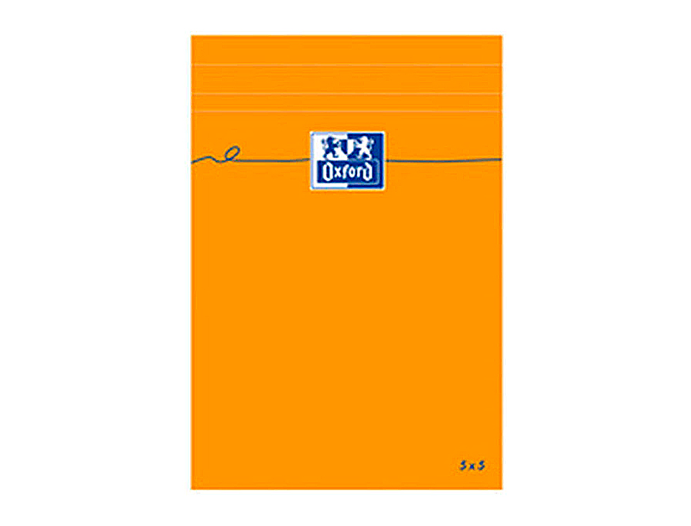 BLOC BUREAU OXFORD A6+ PAPIER VÉLIN SURFIN AGRAFÉ EN TÊTE COUVERTURE ENVELOPPANTE 110X170MM 80F 80G 5X5MM ORANGE
