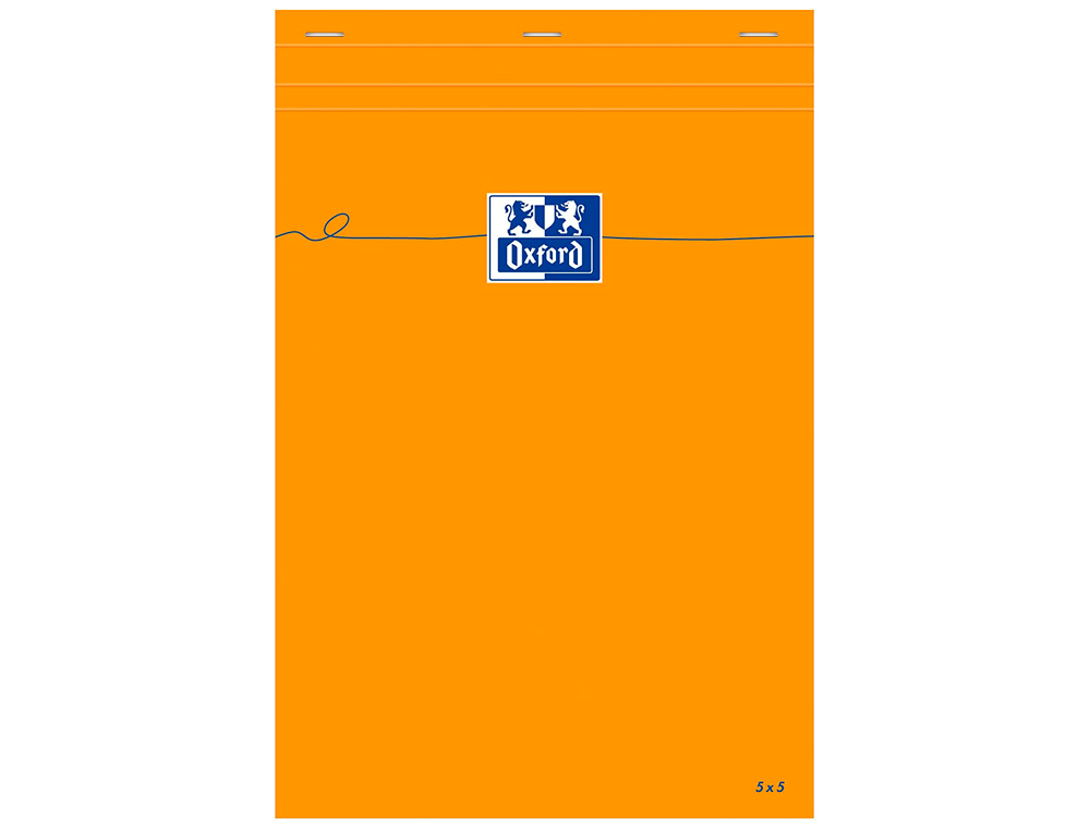 BLOC BUREAU OXFORD A4 PAPIER VÉLIN SURFIN AGRAFÉ EN TÊTE COUVERTURE ENVELOPPANTE 210X297MM 80F 80G 5X5MM 160PAG ORANGE