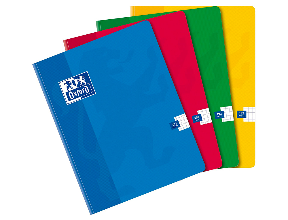 CAHIER OXFORD BROCHURE SOUPLE OPTIK PAPER COUVERTURE PELLICULÉE LAVABLE A5+ 17X22CM 192 PAGES 90G 5X5MM