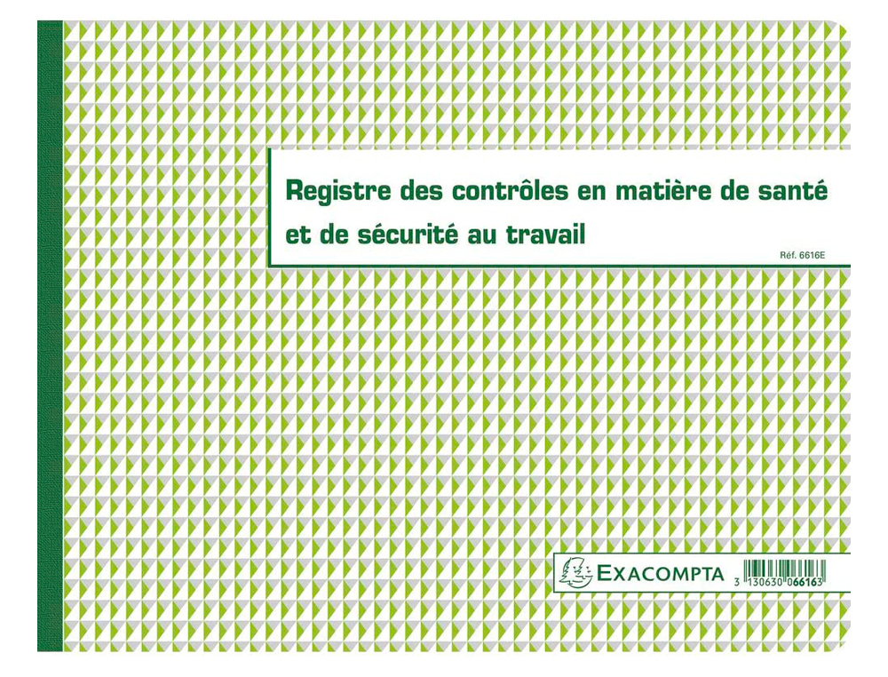 REGISTRE PIQUÉ EXACOMPTA CONTRÔLE SÉCURITÉ 320X240MM 20 PAGES