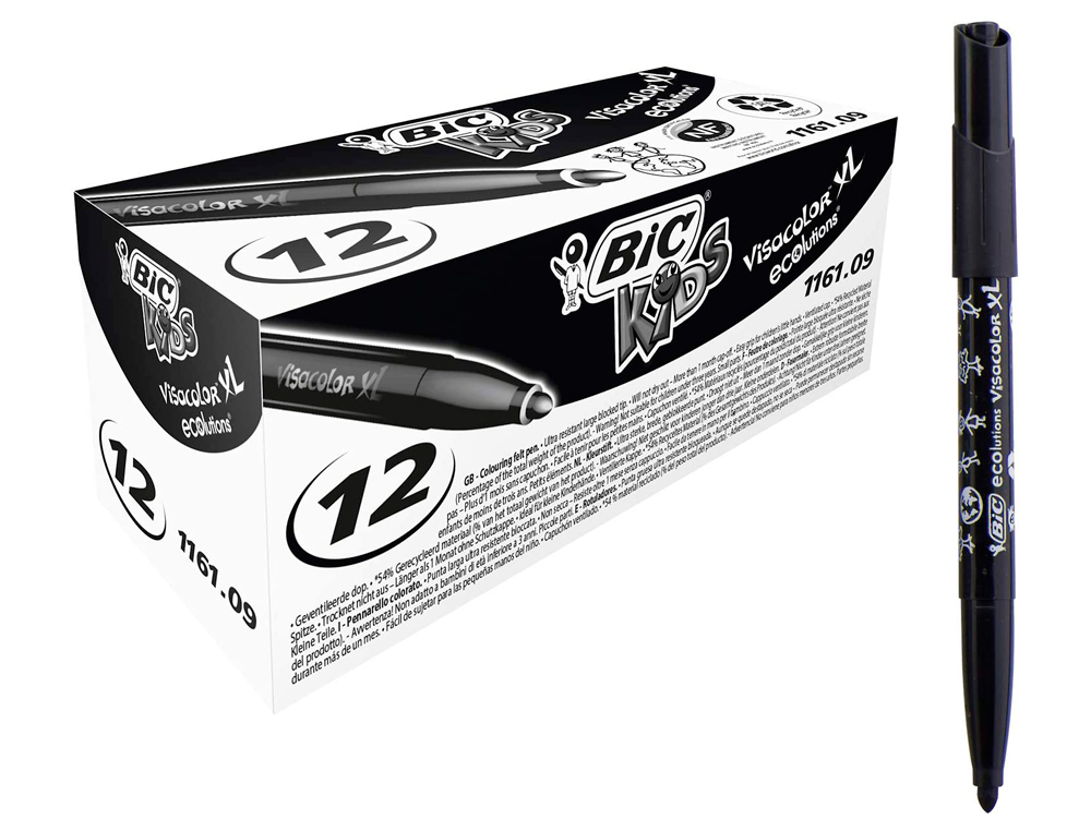 BIC KIDS VISA COLOR XL COLORIAGE ENCRE LAVAB LE CORPSLARGE POINTE EXTRA -LARGE     BLOQUE COULEUR NOIR