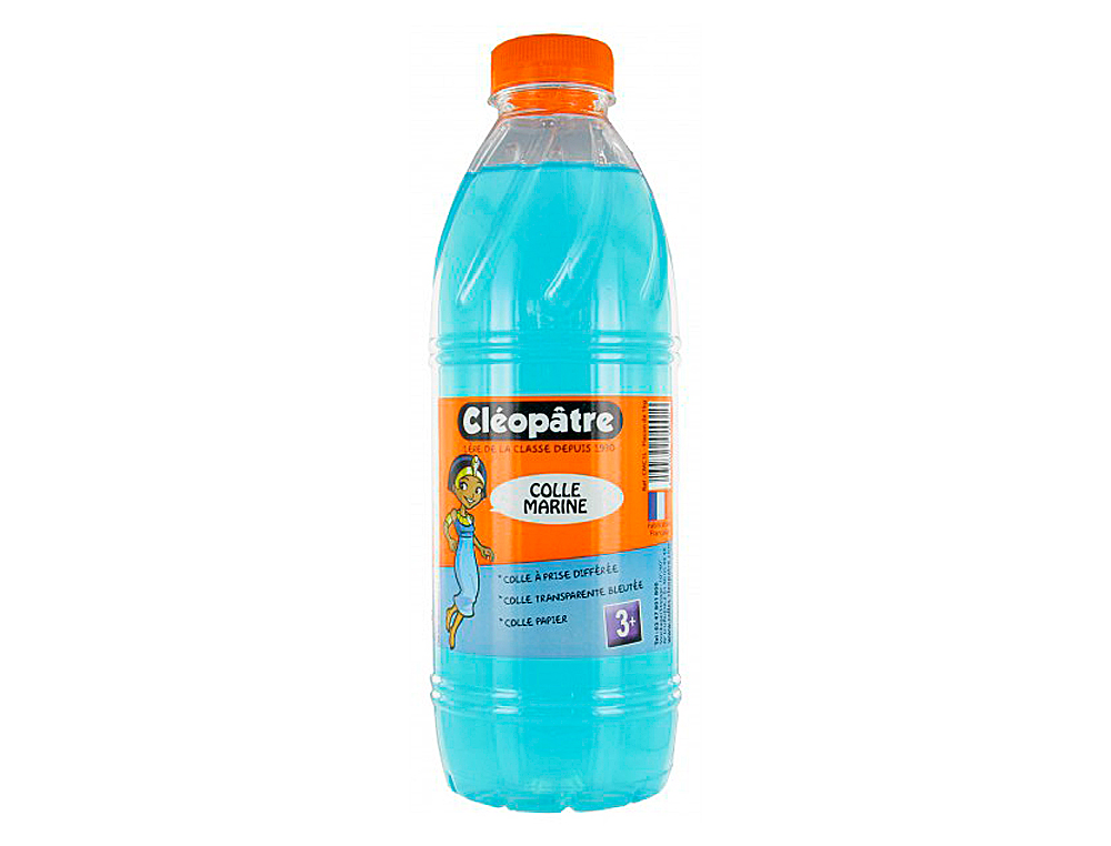 COLLE MARINE CLÉOPÂTRE PAPIERS CARTONS FINS LAVABLE SANS SOLVANT COLORIS BLEUTÉ BIDON 1L